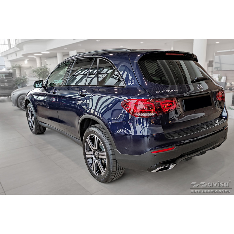 Black Stainless Steel Rear bumper protector  Mercedes GLC (X253) 2015-2019 & Facelift 2019- 'STRONG EDITION'