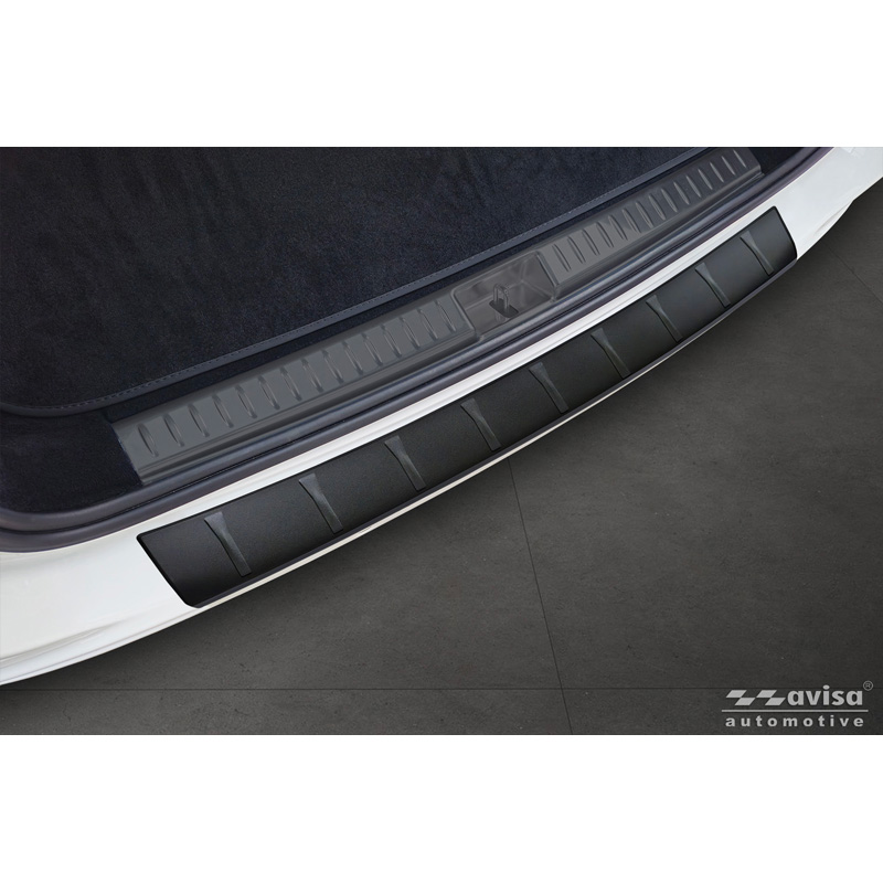 Matt Black Stainless Steel Rear bumper protector  Mercedes E-Class (S214) Estate 2023- 'Ribs'