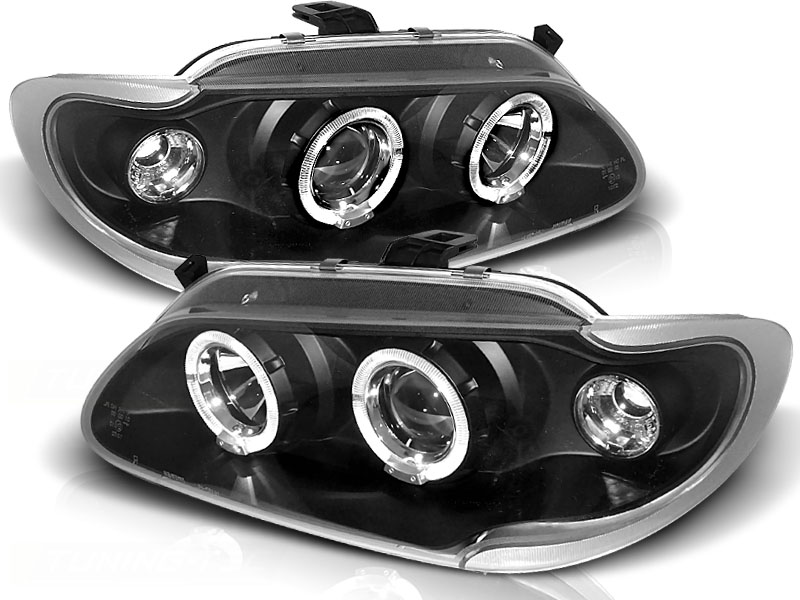 Headlights Renault Megane 96-99 3/5 door Angel Eyes Black