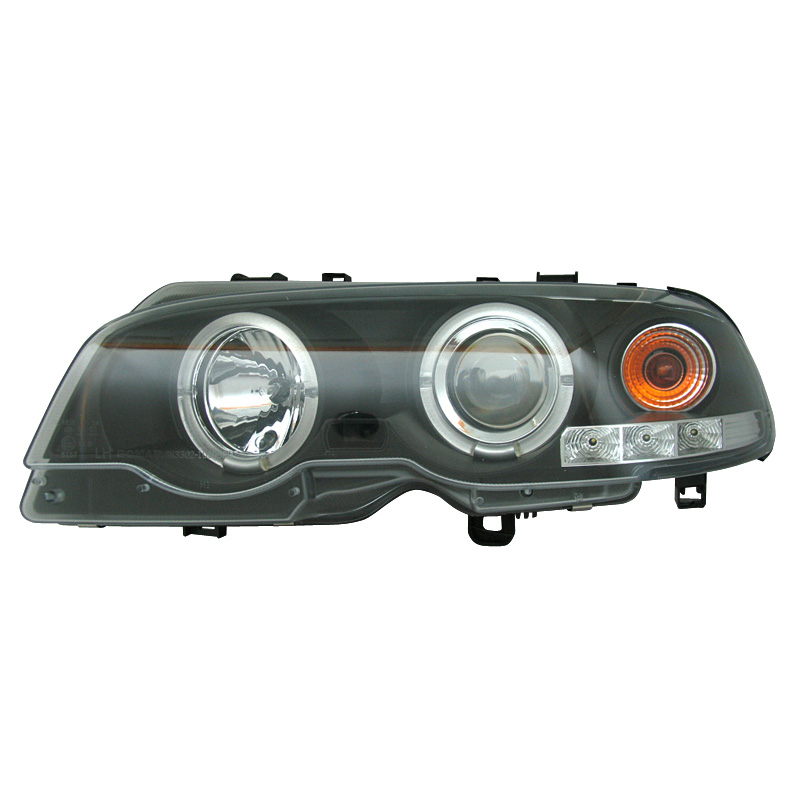Set Headlights  BMW 3-Series E46 Coupe/Convertible 1999-2002 - Black - incl. Halos