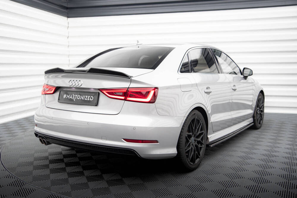 Spoiler passend voor Audi A3 / S3 / RS3 Limousine 8V Maxton Glans Zwart