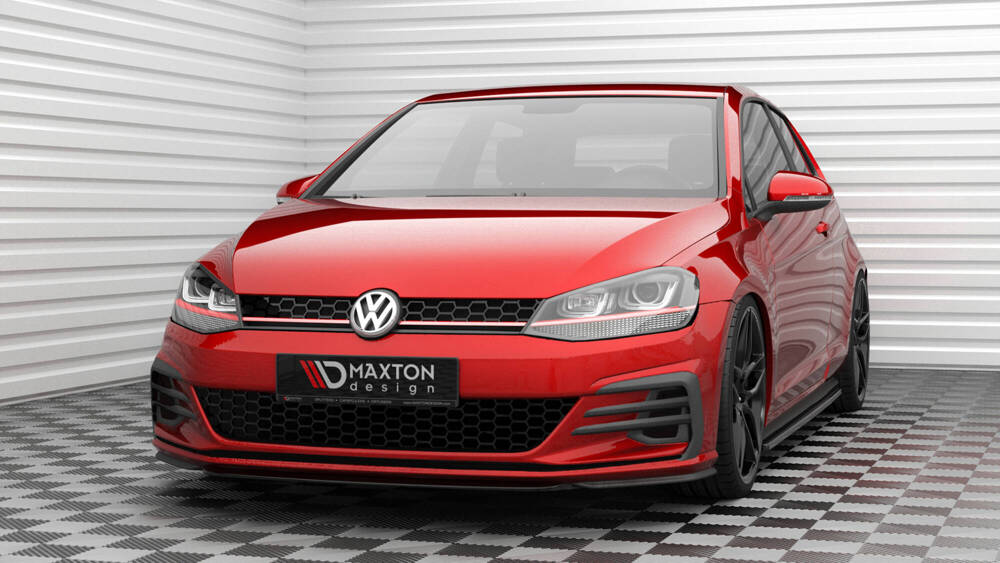 Voorspoiler passend voor VW Golf 7.5 GTI Facelift Glans Zwart V.5