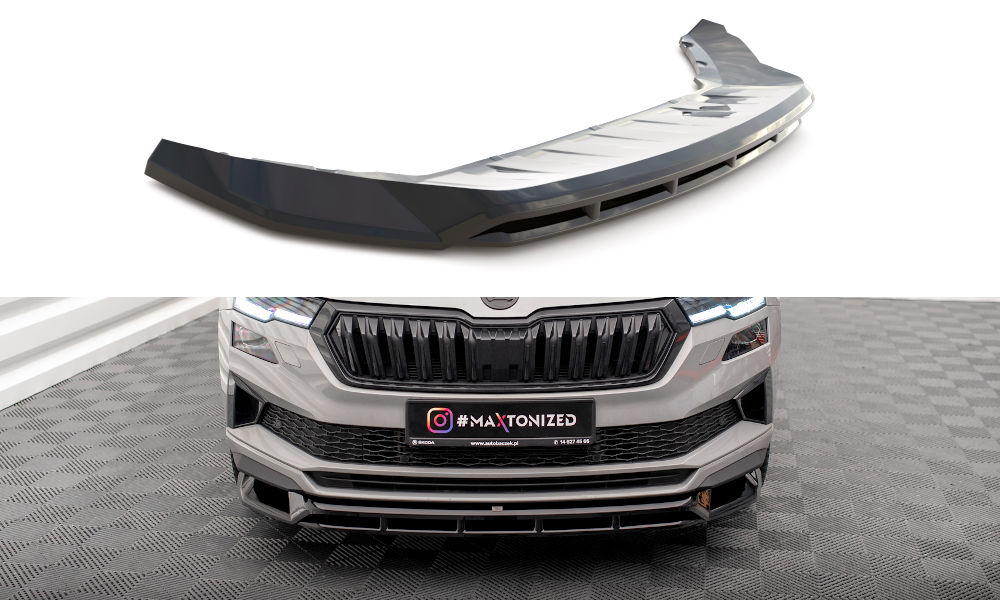 Voorspoiler passend voor Skoda Karoq Sportline FL Maxton Glans Zwart
