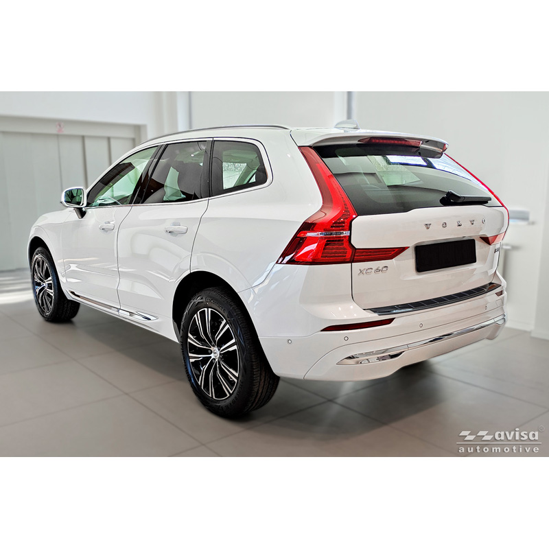 Avisa Black Stainless Steel Rear bumper protector  Volvo XC60 II 2017-2021 & Facelift 2021- incl. R-Design & Plug-in-Hybrid 'Shadow Premium'