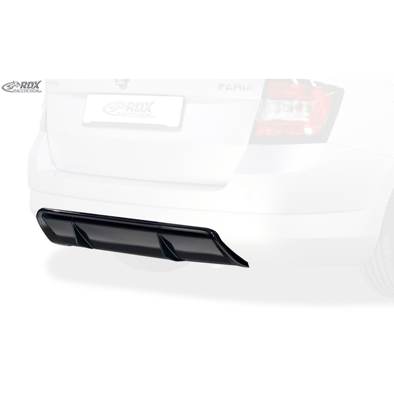 Rear bumper skirt 'Diffuser'  Skoda Fabia III Kombi (NJ) 2014- (ABS glossy black)