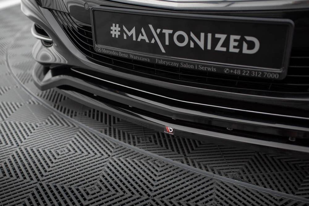 Voorspoiler passend voor Mercedes S klasse W222 Maxton Glans Zwart