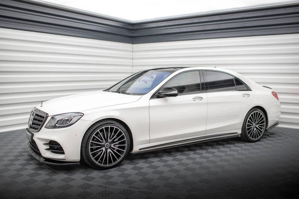 Zijskirts passend voor Mercedes Benz S Klasse AMG Pakket W222 FL Maxton Glans Zwart