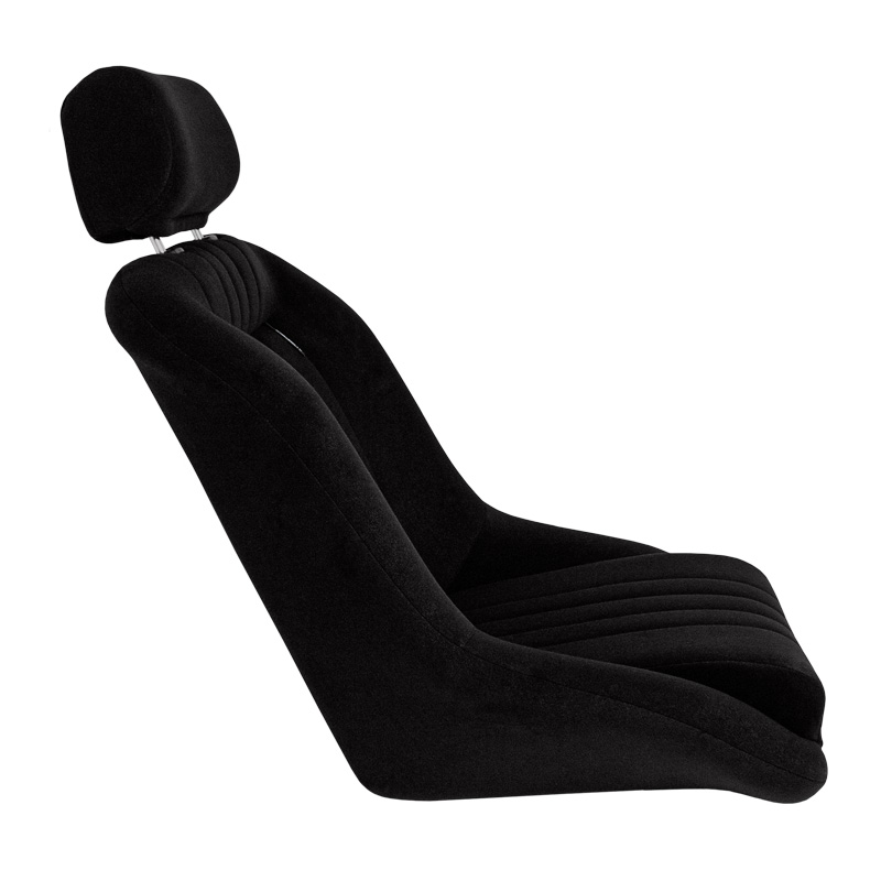 Sport seat 'Classic' - Black - Non-reclinable back-rest + Head-rest - incl. slides