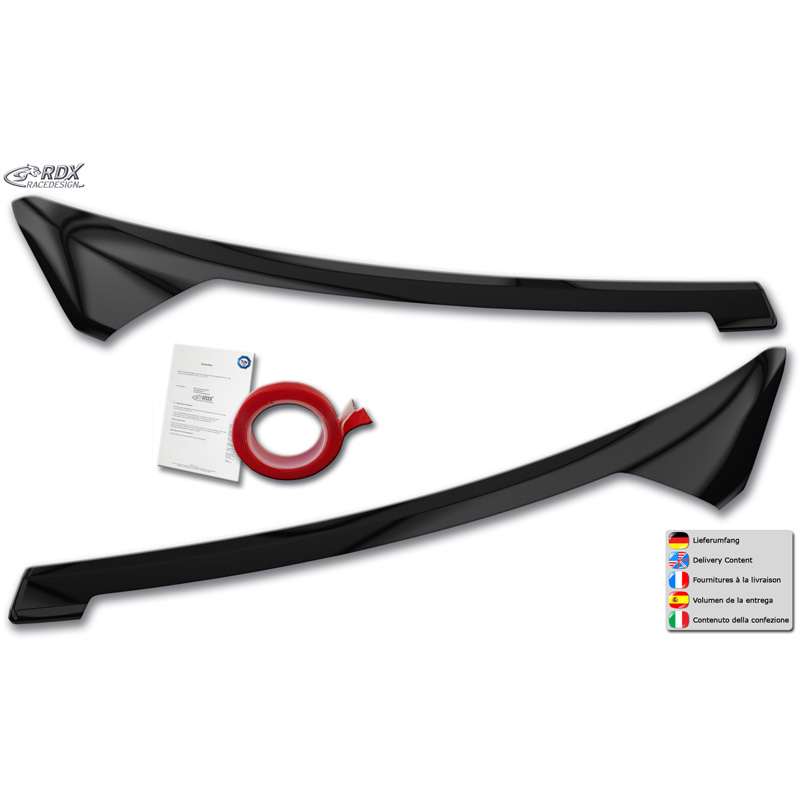 RDX Head light spoilers  Ford Transit Courier & Tourneo Courier 2023- (with LED indicators & DRL) (ABS Gloss Black)