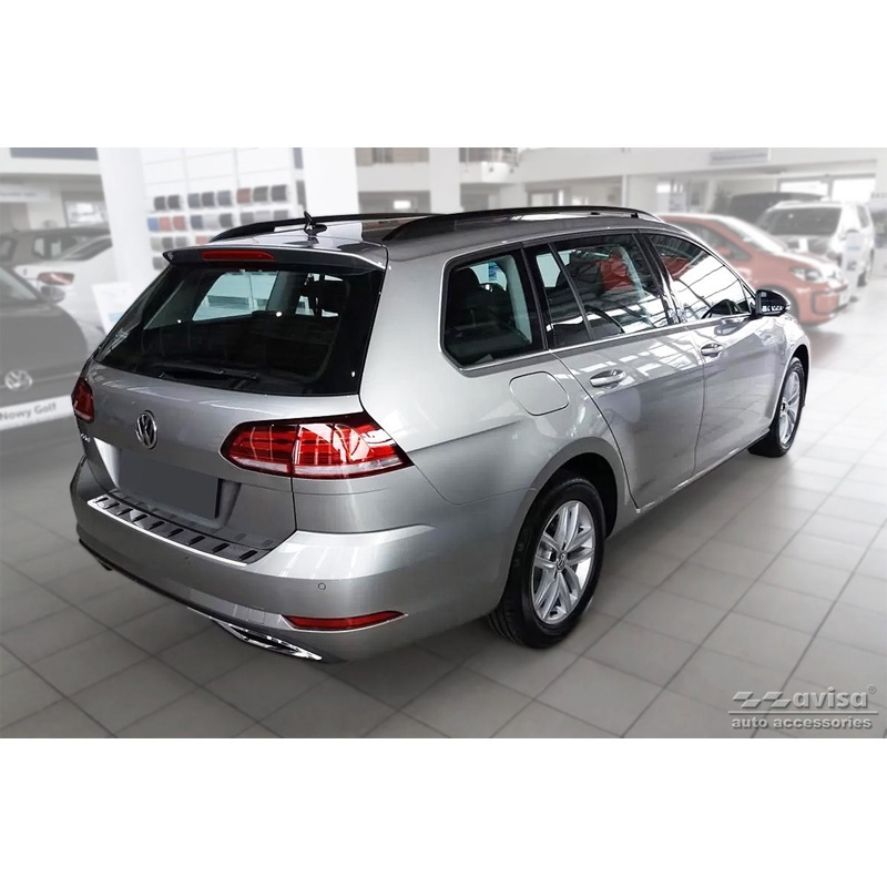 Stainless Steel Rear bumper protector  Volkswagen Golf VII Variant Facelift 2017-2019 (incl. R-Line & Alltrack) 'STRONG EDITION'