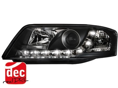 Headlights Audi A6 4B 01-04 Devil Eyes Dlite LED Black