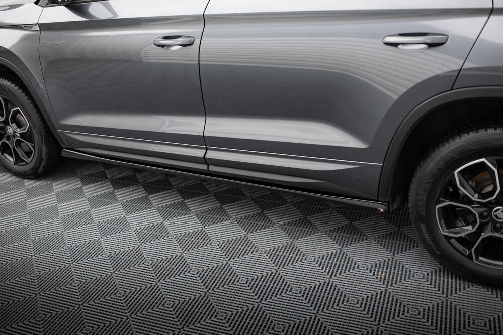 Zijskirts passend voor Skoda Kodiaq Mk1 Facelift Sportline Maxton Design glans zwart