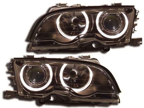 Headlights BMW E46 coupe/cabrio Angel Eyes Black