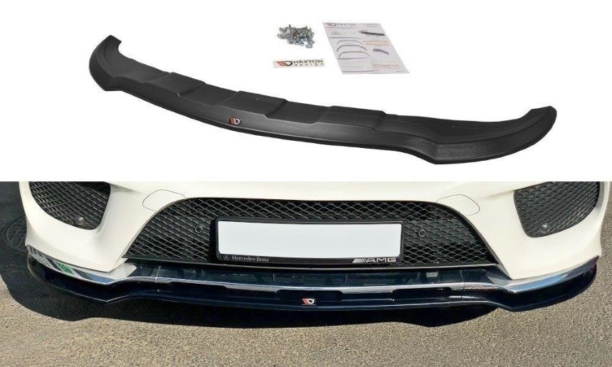 Voorspoiler passend voor Mercedes GLE W166 AMG-Line Maxton Design glans zwart