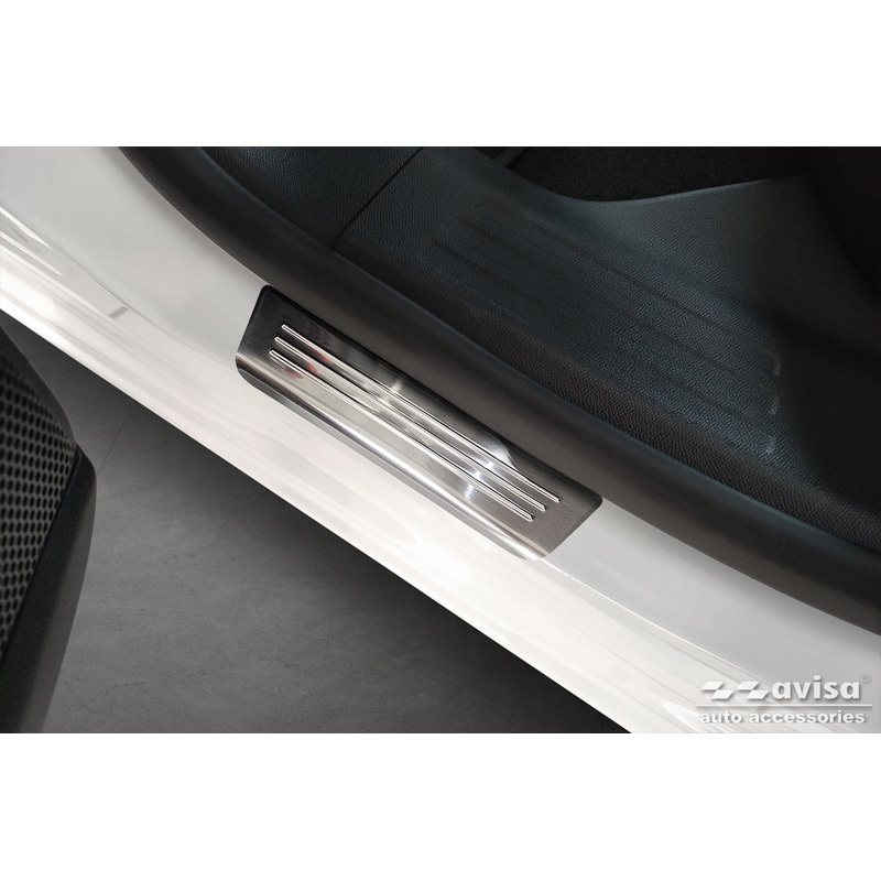 Stainless Steel Door sill protectors  Opel Mokka II 2020- 'Lines' - 4-pieces