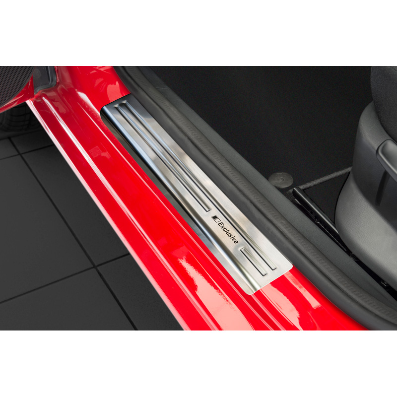 Inox door sill protectors  Skoda Fabia III Combi/Hatchback 2014-2018 & FL 2018-2021 - 'Exclusive' - 4-pieces