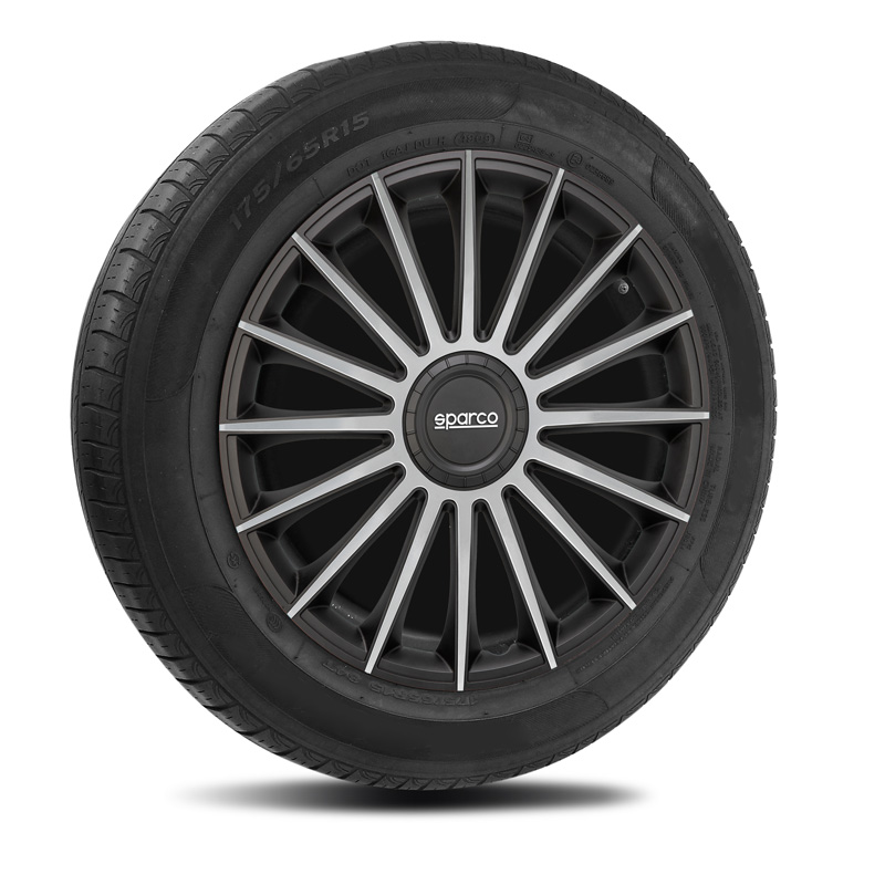 Sparco Wheel Covers Treviso - 13-inch - Black/Silver - Set of 4 pieces