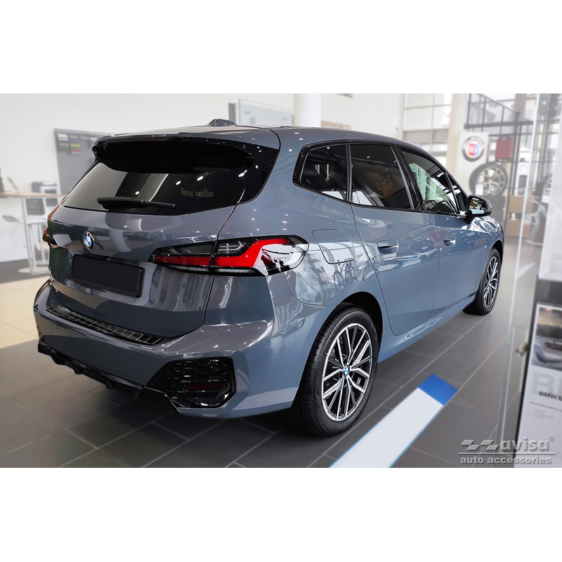Black Mirror Stainless Steel Rear bumper protector  BMW 2-Series U06 Active Tourer M-Package 2021- 'Ribs'