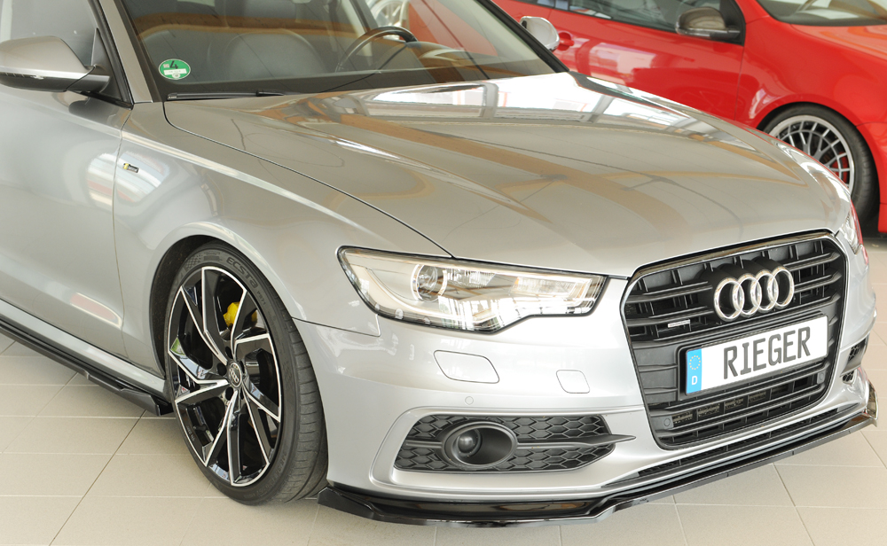 Voorspoiler passend voor Audi A6 (4G/C7): 11.10-08 glans zwart