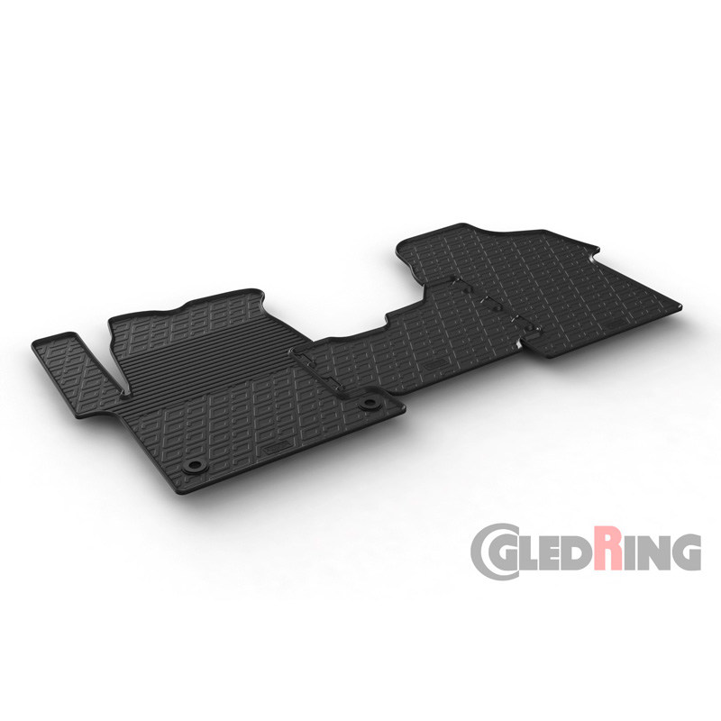 Rubber car mats set  Citroen Jumpy / Peugeot Expert / Toyota Proace 2016- & Opel Vivaro Cargo 2019- & Fiat Scudo 2022- (G profile 3-pieces + mounting clips)