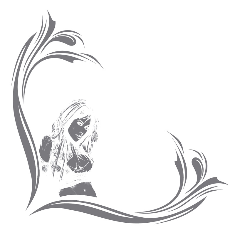 Auto Tattoo Window sticker Jennifer - 40,5x40cm 2-pieces Left & Right side