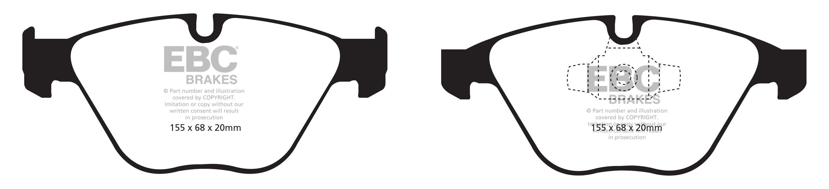 EBC Brakes BMW 325X (4WD) 3.0 (E91) 2007-2008 Remblokken voorzij