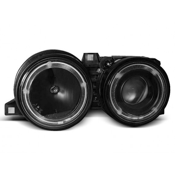 Headlights BMW E30 88-91 Angel Eyes black