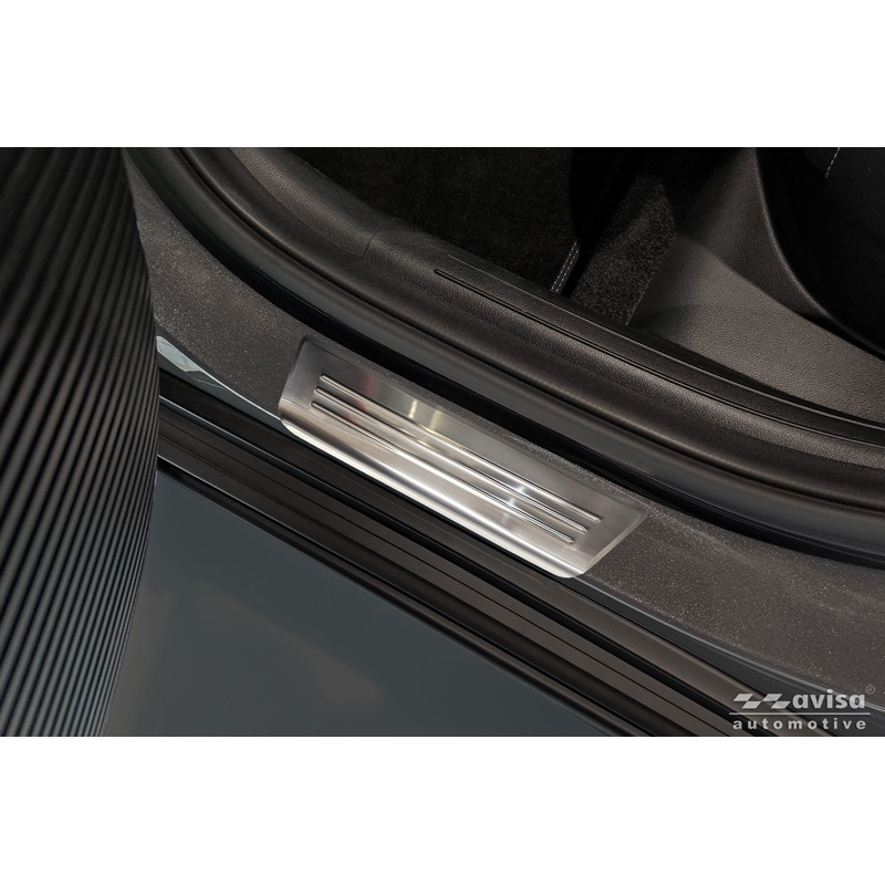 Avisa Inox door sill protectors  Hyundai Kona II 2023- / MG 3 2024- / MG ZS II 2024- 'Lines' - 4-pieces