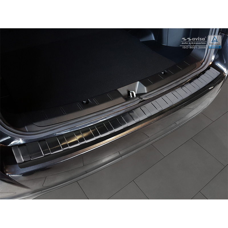 Black Stainless Steel Rear bumper protector  Subaru Impreza V (GT) 5-doors 2017- 'Ribs'