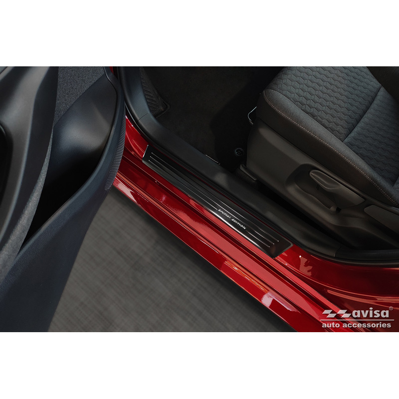 Black Inox door sill protectors  Toyota Yaris 2020- incl. Facelift, excl. GR / Toyota Yaris Cross 2021- / Toyota C-HR II 2023- - 'Special Edition' - 4-pieces