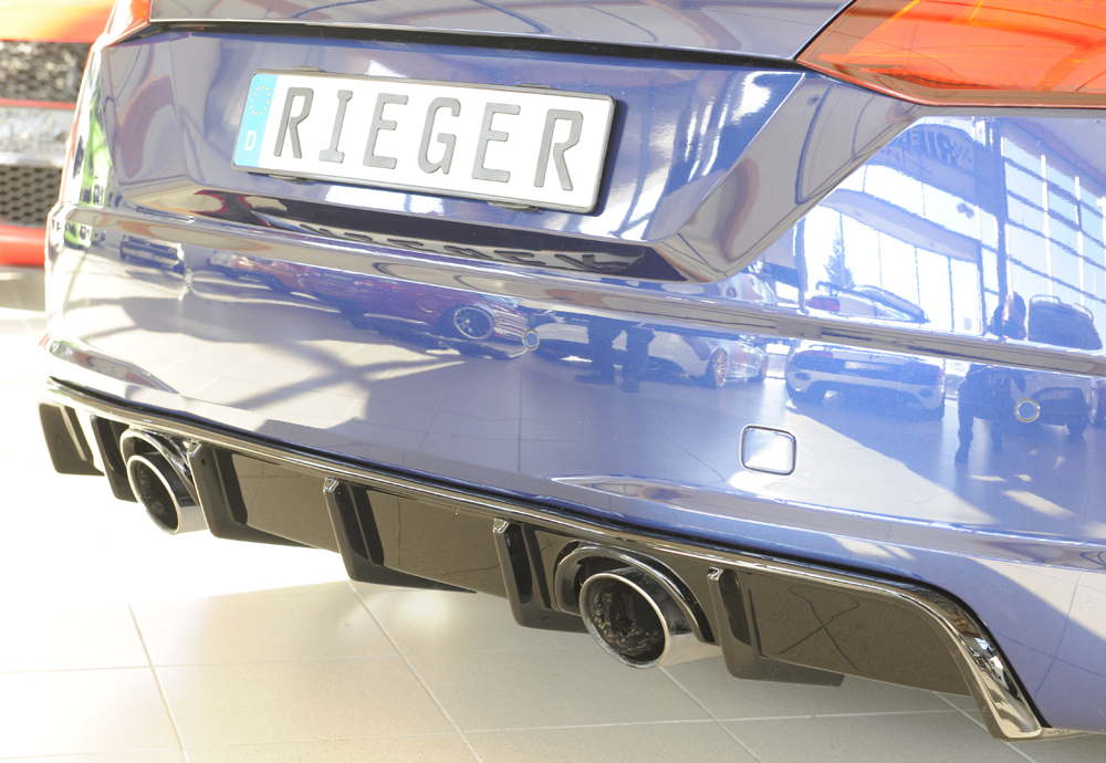 Diffuser passend voor Audi TT 8J-FV 8S 14-22 Rieger Glans Zwart