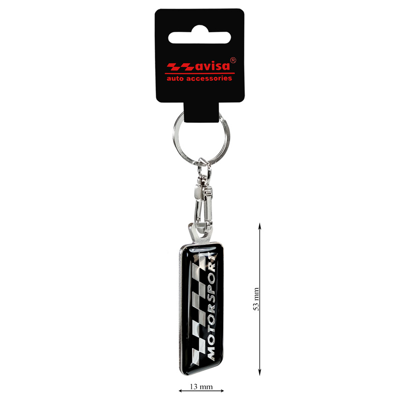 Stainless steel key chain - 'Motorsport' Black