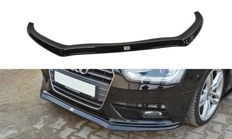 Voorspoiler passend voor Audi A4 B8 FL V.2 Glanzend Zwart