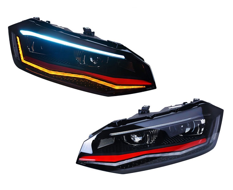 Headlights VW Polo Polo VI (2G) black