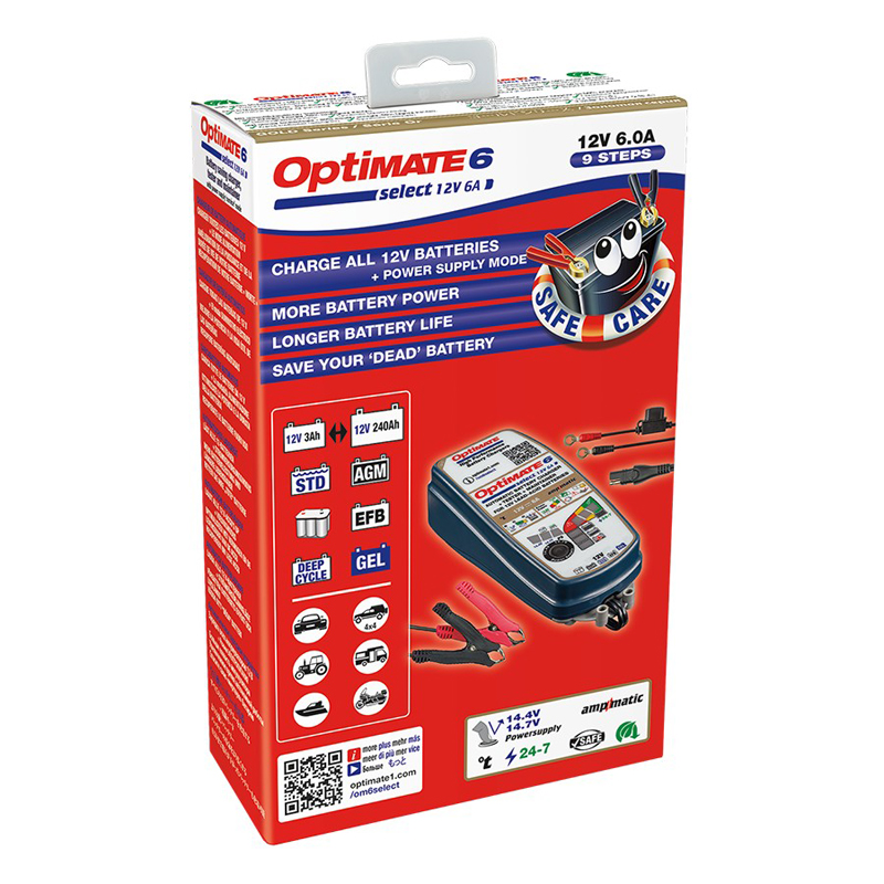 OptiMate 6 Select 12V/6.0A 9-step battery saving charger-tester-maintainer