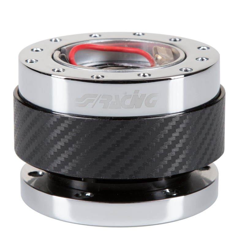 Simoni Racing Quick Release Steering wheel hub Carbon/Chrome - Length 55mm