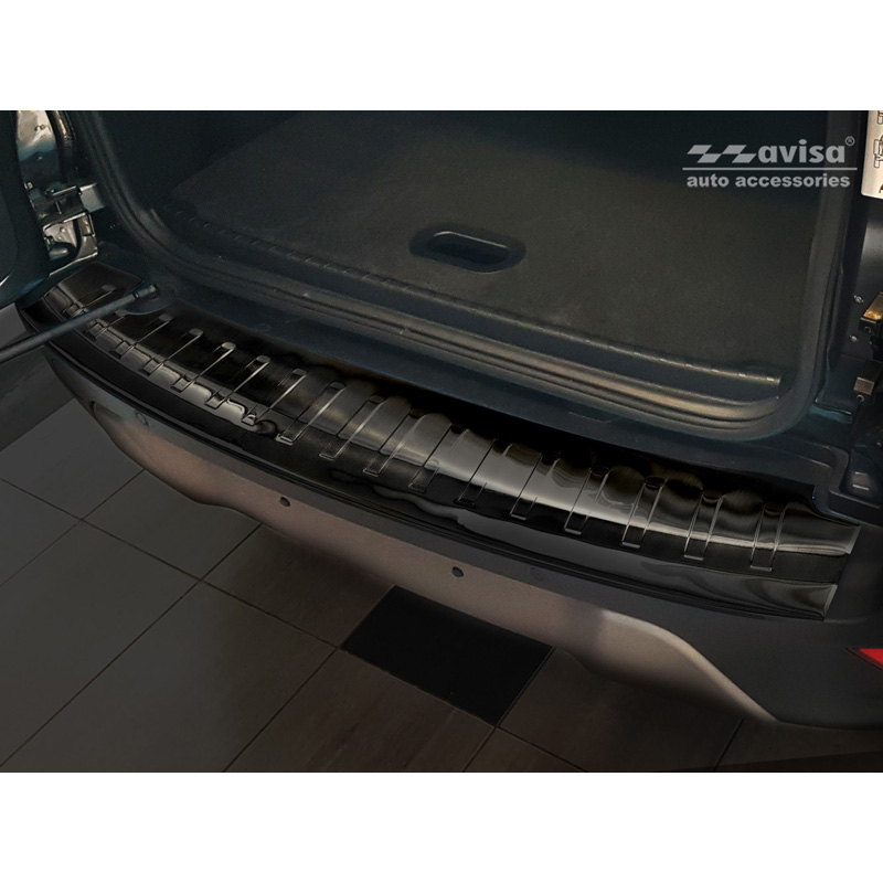 Black Stainless Steel Rear bumper protector  Ford Ecosport II Facelift 2017- incl. ST-Line 'Ribs'
