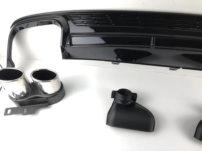 Diffuser passend voor Audi A6 C8 S6 Look Glans Zwart voor standaard bumper