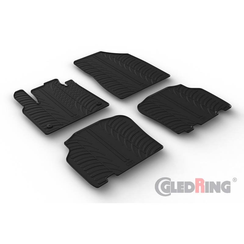 Rubber car mats set  Mercedes Citan Tourer (W420) 2021- & Renault Kangoo III MPV 2021- (G profile 4-pieces + mounting clips)