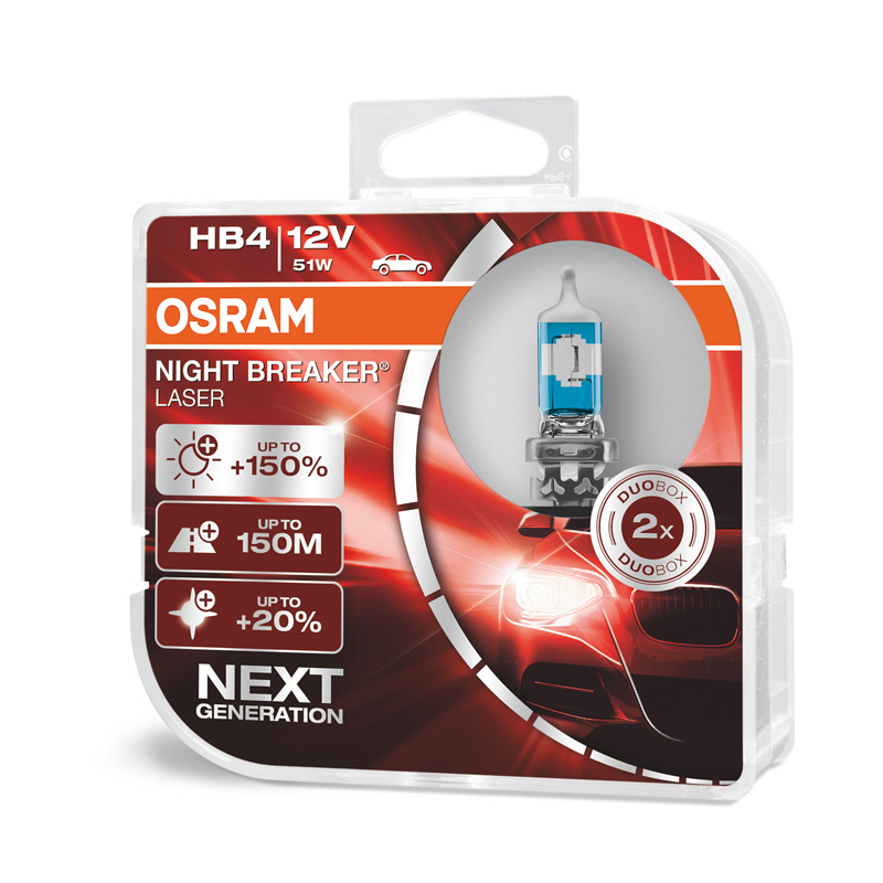 Osram Night Breaker Laser Halogen bulbs - HB4 (9006) - 12V/51W - set of 2 pieces