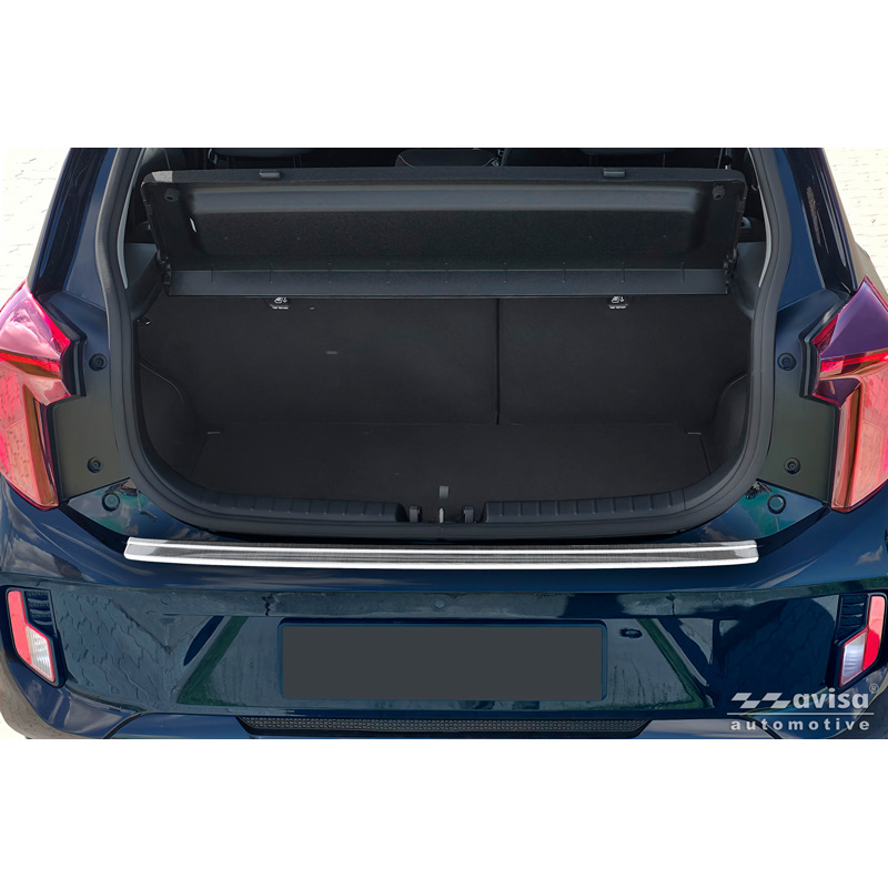 Avisa Stainless Steel Rear Bumper Protector  Kia Picanto III Facelift 2024- - Silver