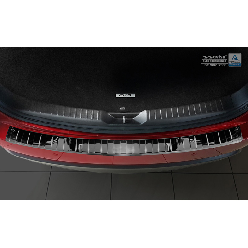 Black Mirror Stainless Steel Rear bumper protector  Mazda CX-5 II 2017- incl. Facelift 'Ribs'