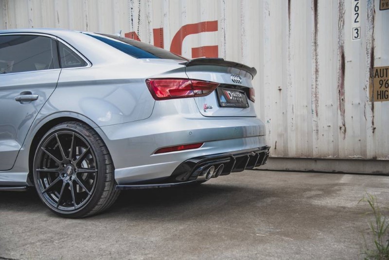 Diffuser passend voor Audi S3 Sedan 8V Facelift Glanzend zwart