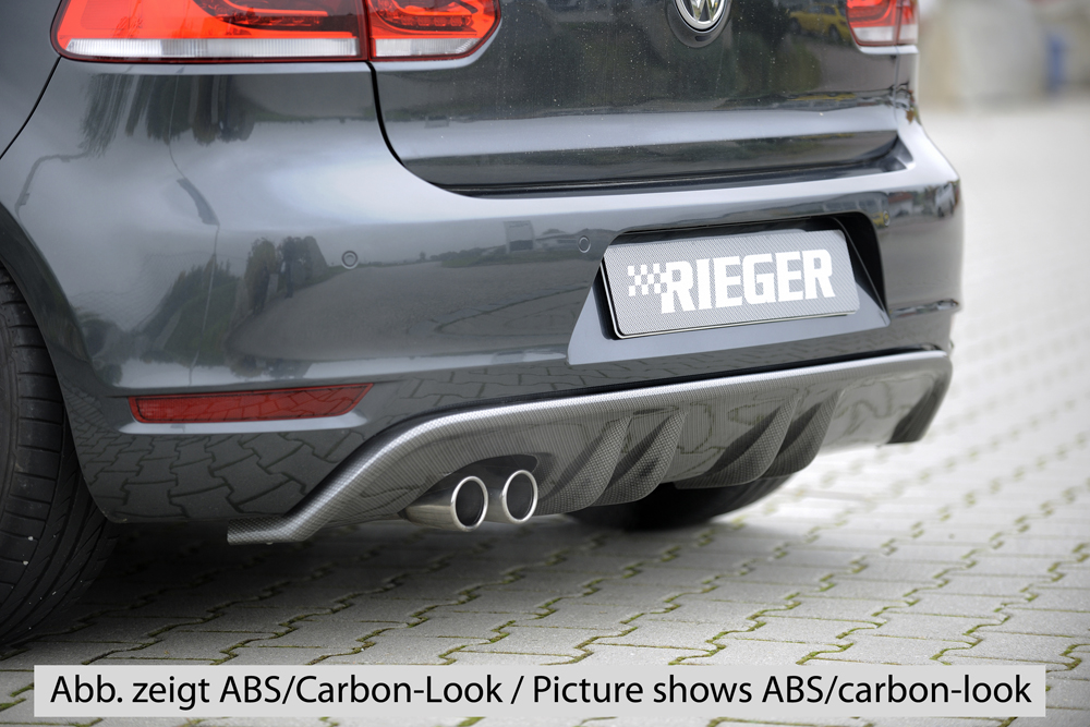 Diffuser passend voor Volkswagen Golf 6 GTD Rieger Mat Zwart