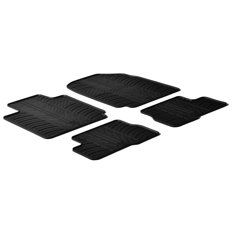 Rubber car mats set  Nissan Micra 2003-2011 (T profile 4-pieces)