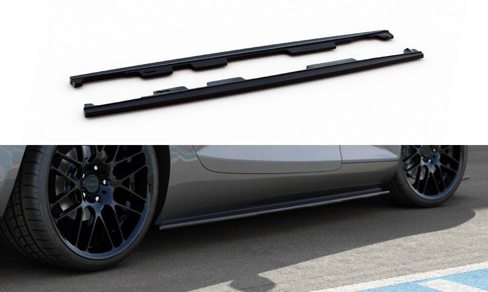 Zijskirts passend voor Mercedes AMG GT / GT S C190 Glans Zwart