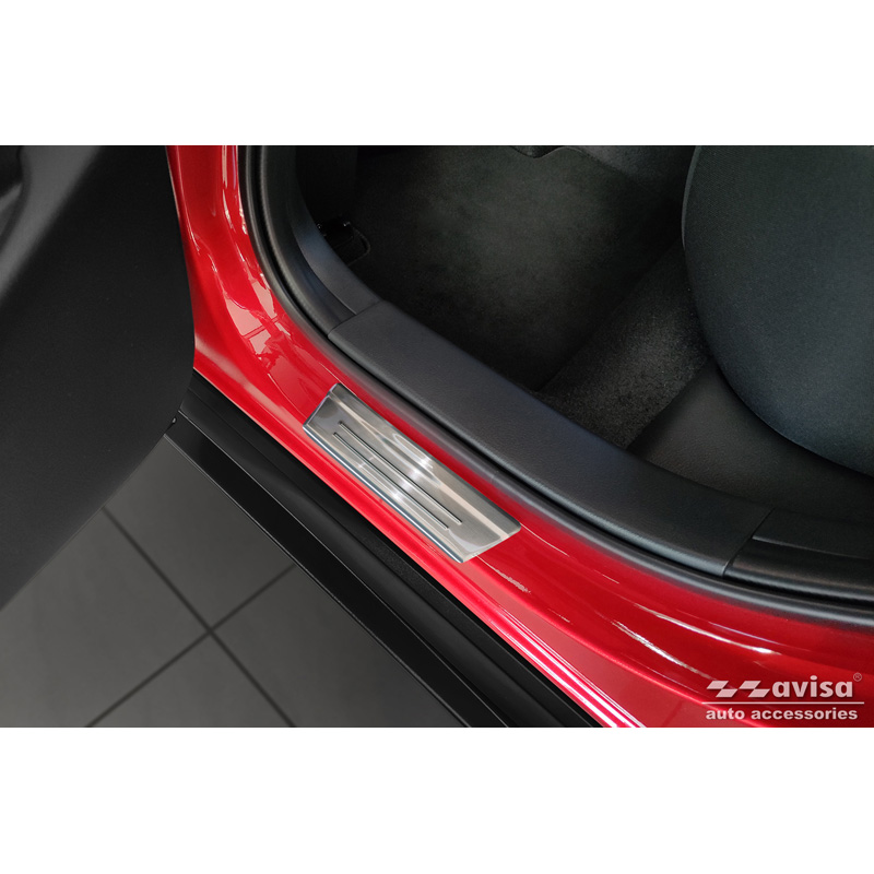 Inox door sill protectors  Mazda CX-30 2019- - 'Lines' - 4-pieces