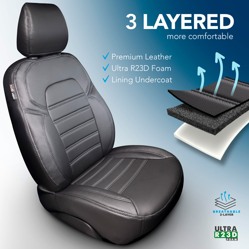New York Design Artificial leather seat covers 1+1  Volkswagen Caddy III Box 2004-2015