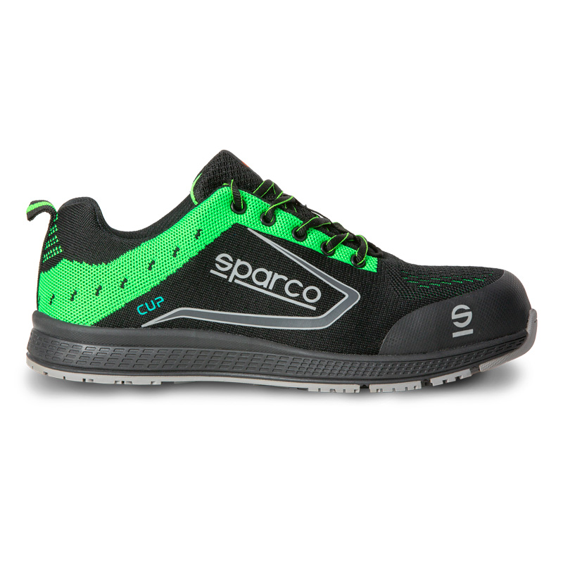 Sparco Lightweight Safety Shoes Cup S1P Adelaide Black/Green EU Size 39