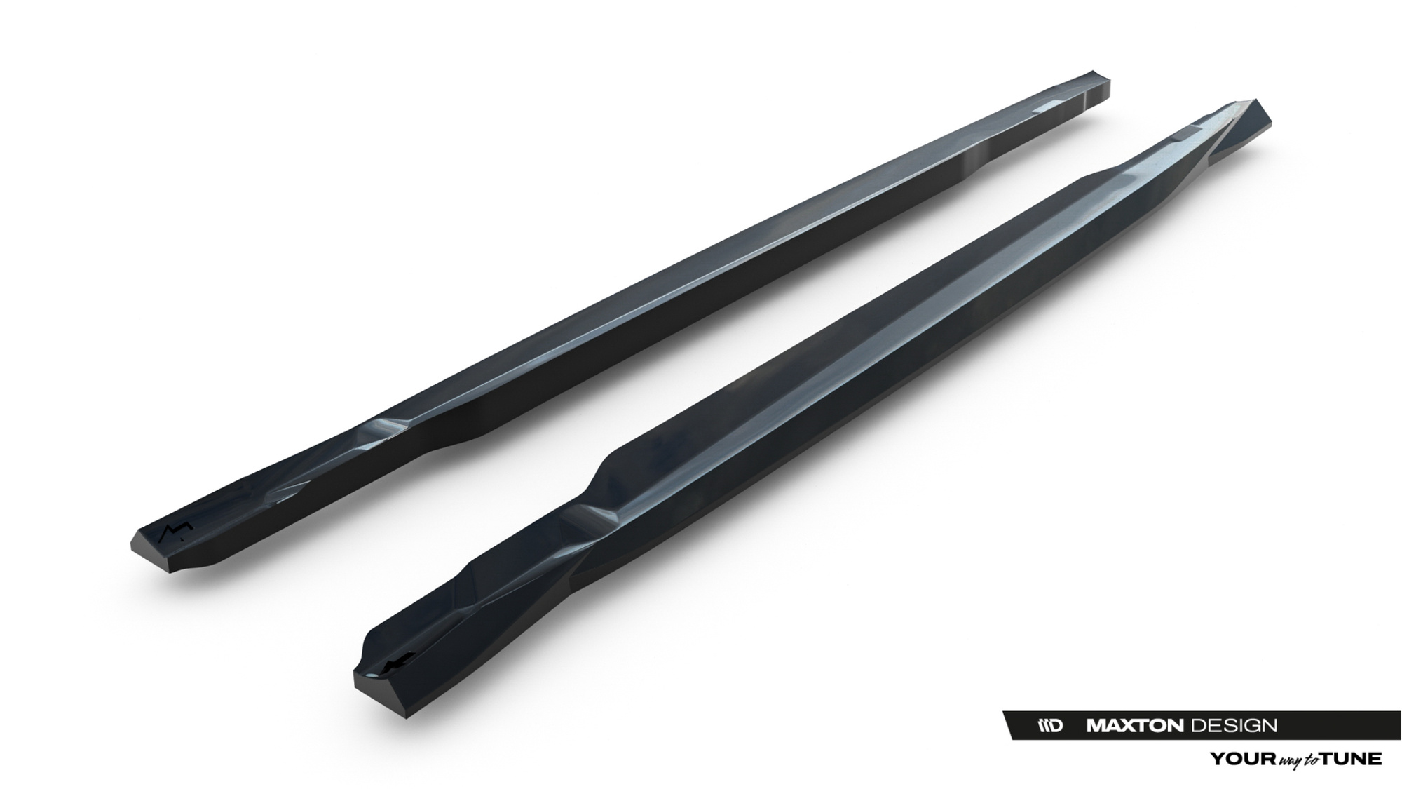 Zijskirts passend voor Mercedes C63 AMG W205 S205 Maxton Glans Zwart